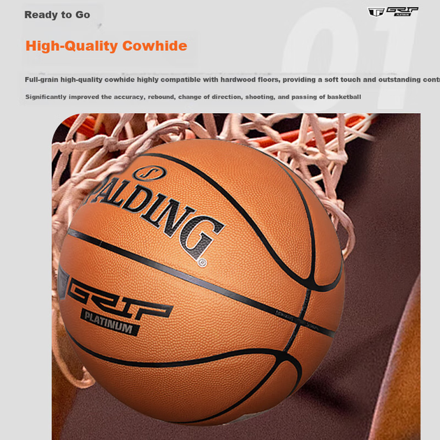 М'яч баскетбольний SPALDING TFGRIP PLATINUM Size 7 (78/031Y) - Фото 3 М'яч баскетбольний SPALDING TFGRIP PLATINUM Size 7 (78/031Y) - зображення 3