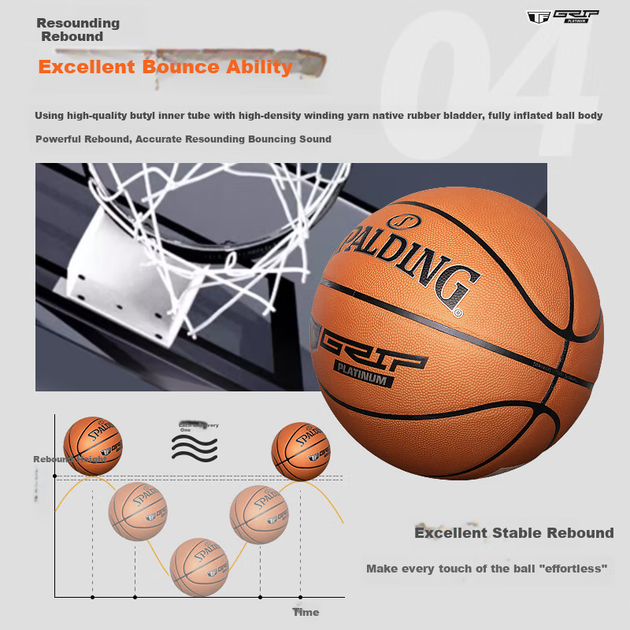 М'яч баскетбольний SPALDING TFGRIP PLATINUM Size 7 (78/031Y) - Фото 6 М'яч баскетбольний SPALDING TFGRIP PLATINUM Size 7 (78/031Y) - зображення 6