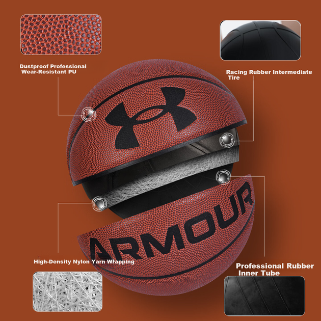 Мяч баскетбольный Under Armour Size-7 Синий - изображение 2