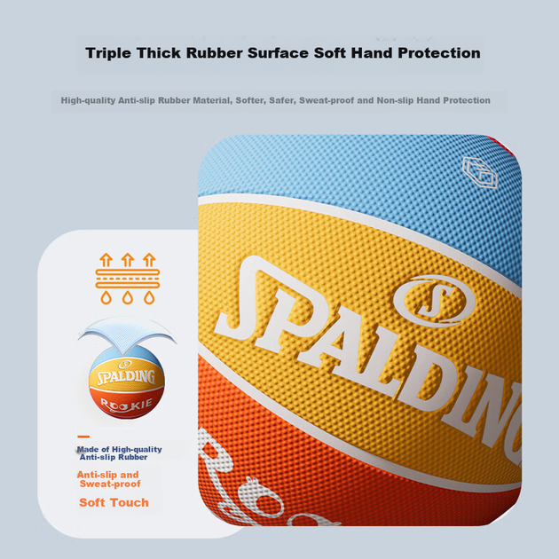 М'яч баскетбольний Spalding Size 5 різнобарвний - Фото 3 М'яч баскетбольний Spalding Size 5 різнобарвний - зображення 3