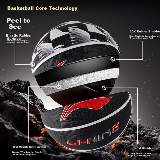 Мяч баскетбольный Li-Ning Size 7 Черный - изображение 4