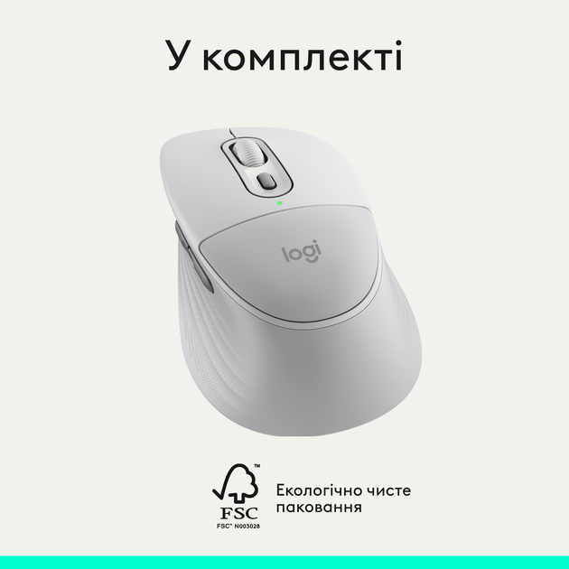 Миша Logitech Signature Comfort Plus M850 L White (910-007715) (7285515) - Фото 3 Миша Logitech Signature Comfort Plus M850 L White (910-007715) (7285515) - изображение 3