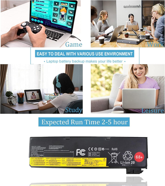 Акумулятор K KYUER 68+ 48 Вт·год для Lenovo ThinkPad X240 X250 X260 X270 T440 T450 T460 T550 T560, 10.8 - зображення 7