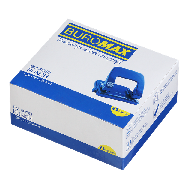 Діркопробивач металевий Buromax на 25 аркушів чорний BM.4030-01 - изображение 6