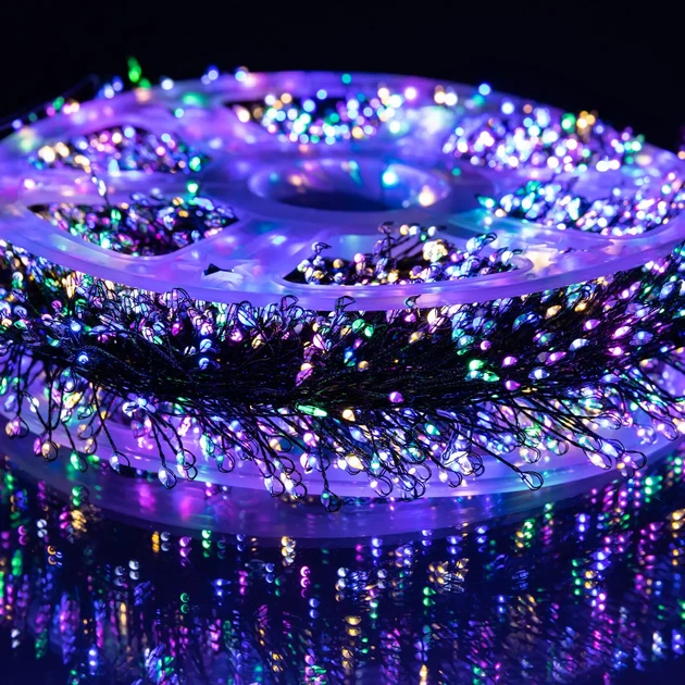 Гирлянда Роса Хвойная лапа 100 м 3000 LED Мультиколор зеленый провод новогодняя комнатная гирлянда для елки, фотозоны, декора - Фото 4 Гирлянда Роса Хвойная лапа 100 м 3000 LED Мультиколор зеленый провод новогодняя комнатная гирлянда для елки, фотозоны, декора - изображение 4