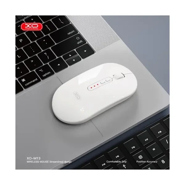 Компютерна мишка XO M13 Tri-mode Bluetooth Wireless Silent Mouse, Білий - Фото 5 Компютерна мишка XO M13 Tri-mode Bluetooth Wireless Silent Mouse, Білий - изображение 5