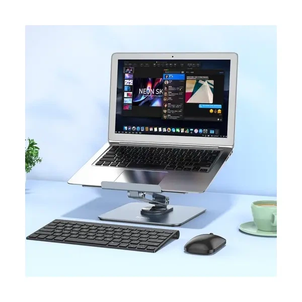 Підставка для ноутбука Hoco PH52 Plus Might Metal rotating tablet desktop holder Сіра - зображення 7
