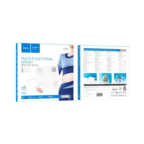 Ваги електронні Hoco HI21 Smart body fat scale, розумні, Білий - изображение 2