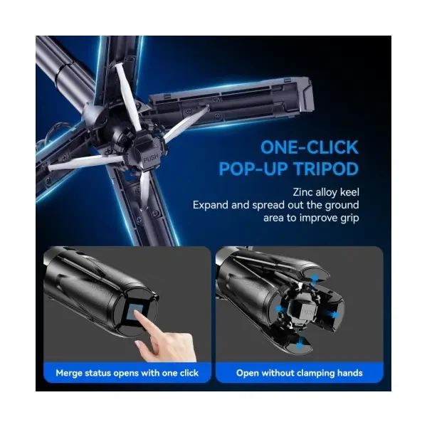 Монопод XO SS22 4in1 Magnetic Multi-function Mini BT Selfie Stick, Photo Booster, Чорний - Фото 5 Монопод XO SS22 4in1 Magnetic Multi-function Mini BT Selfie Stick, Photo Booster, Чорний - изображение 5