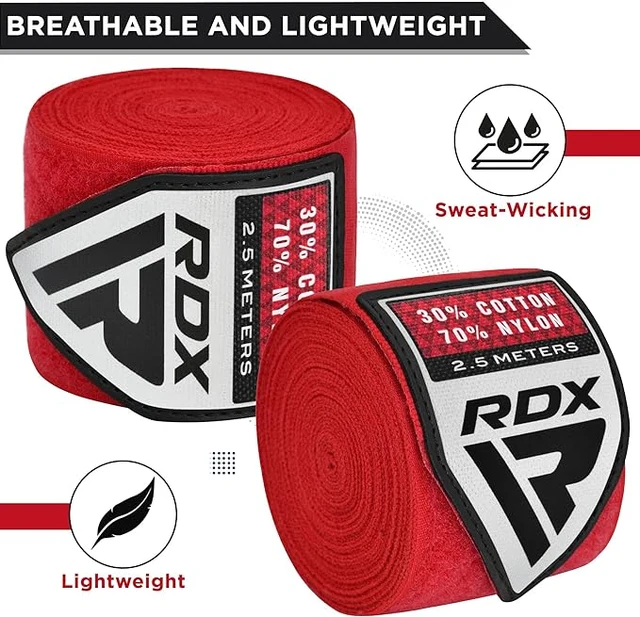 Бинти для боксу RDX Hand Wraps Red (2.5м.) - зображення 3