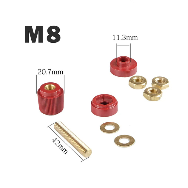 Медная винтовая клемма M8 / P-G-M8-RED / красная - изображение 4