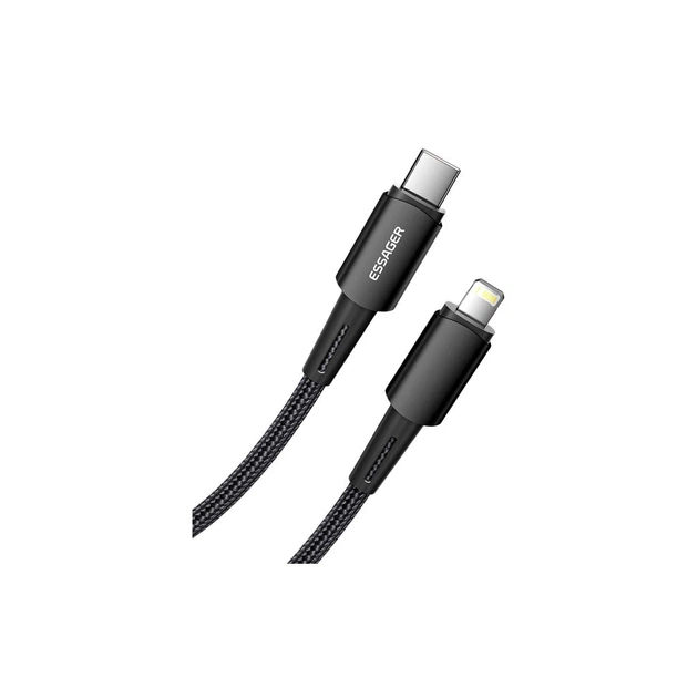 Дата кабель USB-C to Lightning 2.0m 20W black Essager (EXCTL-CGA01) - Фото 3 Дата кабель USB-C to Lightning 2.0m 20W black Essager (EXCTL-CGA01) - изображение 3