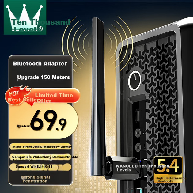 Bluetooth адаптер WANJEED 3-51418 Bluetooth 5.4 / USB / Blue - зображення 2
