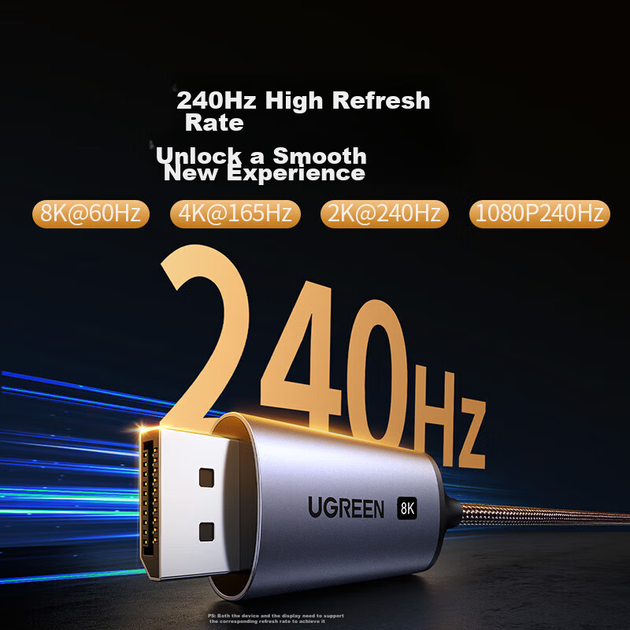 Переходник Ugreen USB Type-C - DisplayPort 1.4 8K@60Hz 3 м (25839) - изображение 4