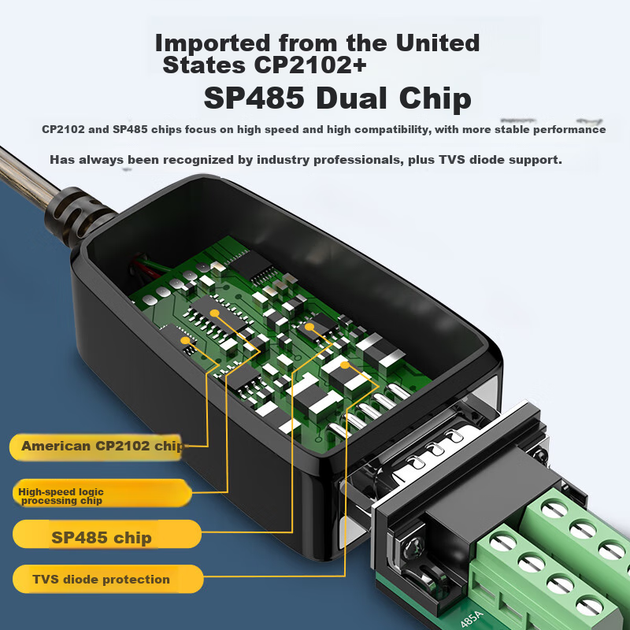 Кабель-адаптер DTECH DT-5019C USB на RS232/422/485, 9-контактный COM-порт, 1.5 м - изображение 6