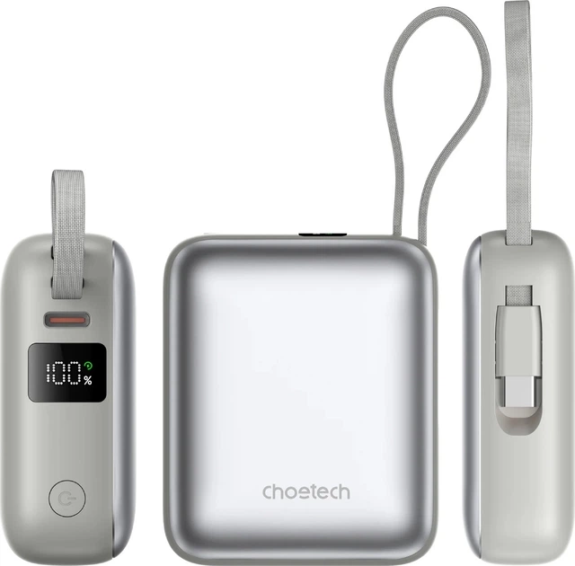 УМБ CHOETECH B832 10000mAh 35W PD3.0 USB-C In/Out Grey (B832-GY) - изображение 4