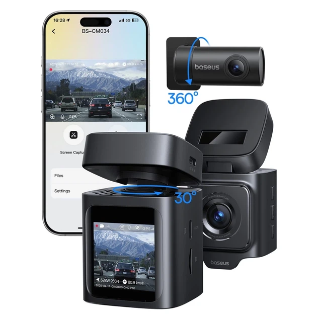 Видеорегистратор Baseus PrimeTrip VD1 Pro 4K с задней камерой 1080p Black - изображение 2