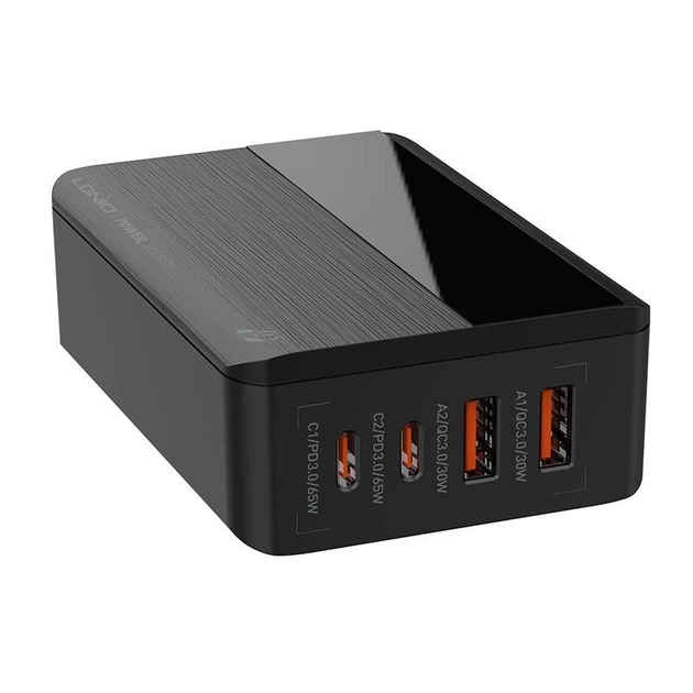 Зарядное устройство LDNIO 2USB/2Type-C 65W LED дисплей Black (A4808Q) - Фото 5 Зарядное устройство LDNIO 2USB/2Type-C 65W LED дисплей Black (A4808Q) - изображение 5