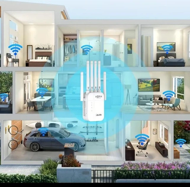 Wi-Fi сигнальний підсилювач домашньої мережі білого кольору - изображение 4