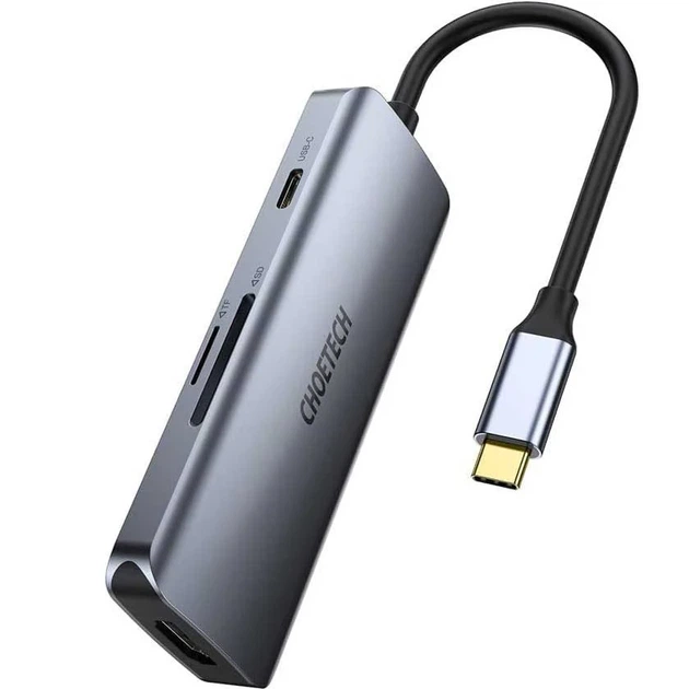 Порт-реплікатор CHOETECH M19 7-in-1 Multiport USB-C Hub (HUB-M19-GY) - изображение 3