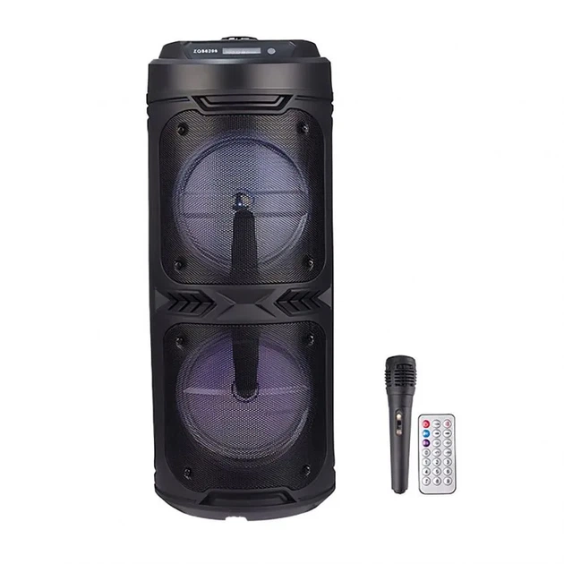 Портативна колонка Bluetooth 8W 2400mAh пластик чорна 165мм функція караоке - Фото 1 Портативна колонка Bluetooth 8W 2400mAh пластик чорна 165мм функція караоке - зображення 1