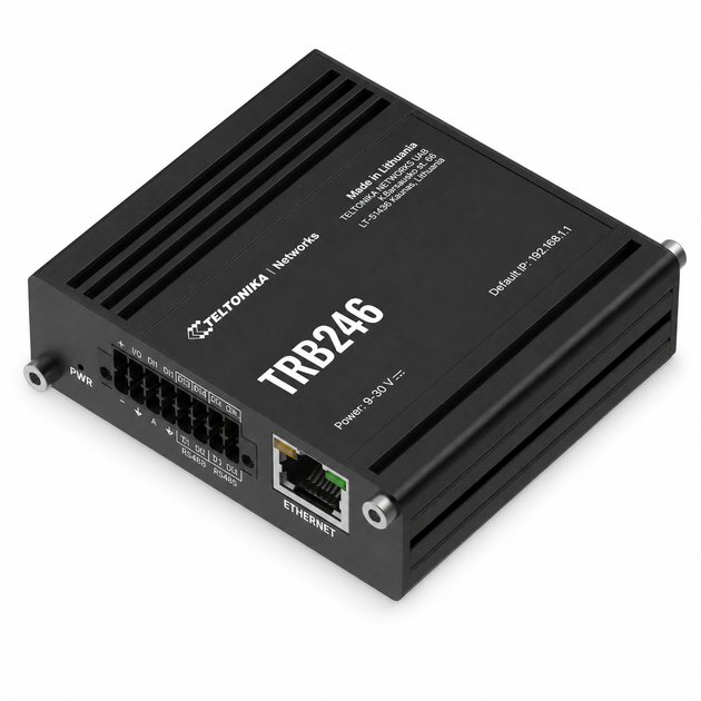 Промышленный маршрутизатор Teltonika TRB246 с LTE RS232 9 – 30В Черный - изображение 3