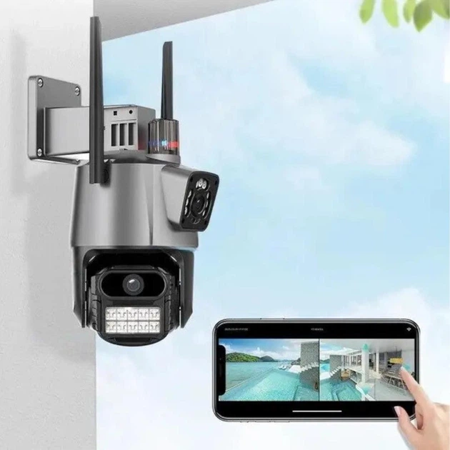 Вулична WiFi камера відеоспостереження P11-6MP з 2 об'єктивами, PTZ, AI та кольоровим нічним баченням - зображення 8