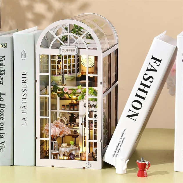Бук Нук Сонячна кавова оранжерея Book Nook Sunshine Coffee Greenhouse Інтерьерний конструктор YM-07 DIY - изображение 6