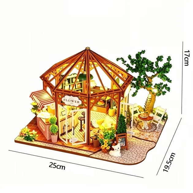 Румбокс Кав'ярня Сіті Мока Roombox City Mocha DIY Miniature House Kit Інтер'єрний конструктор ES013 - изображение 6