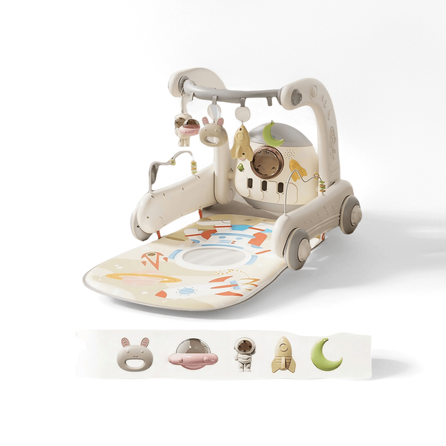 Развивающий коврик-ходунки 3 в 1 Beruty Baby Activity Gray (с пианино, ночником, от 0 до 24 месяцев) - изображение 2