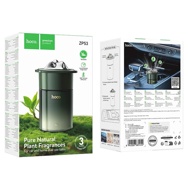 Ароматизатор до машини HOCO ZP53 Gracieux car home dual-use air fragrance Tea Green - изображение 4