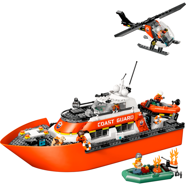 Конструктор LEGO City Спасательный катер и вертолет береговой охраны 742 детали (60504) - изображение 3