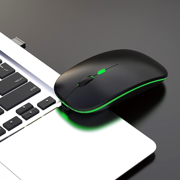 Бездротова миша з RGB підсвічуванням на 1600DPI + Bluetooth / Безшумна акумуляторна мишка для ПК - зображення 6