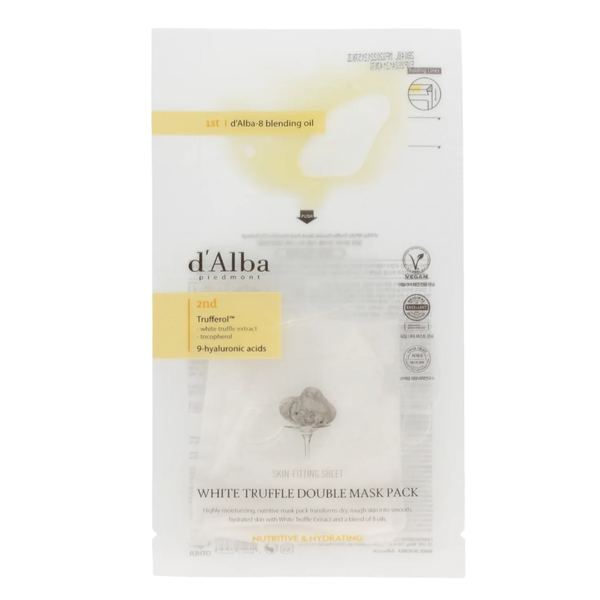 Питательная и увлажняющая маска D'ALBA White Truffle Double Mask Pack [Nutritive] с экстрактом белого трюфеля и гиалуроновой кислотой - изображение 2