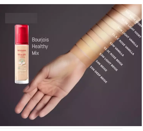 Тональная основа для лица Bourjois Healthy Mix Clean & Vegan Foundation 50C - Rose Ivory, 30 мл - Фото 2 Тональная основа для лица Bourjois Healthy Mix Clean & Vegan Foundation 50C - Rose Ivory, 30 мл - изображение 2