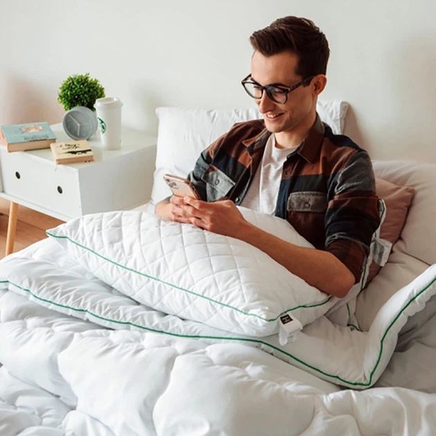 Подушка антиаллергенная Eco Line №1000 Ecosilk микросатин 60*60 - изображение 13