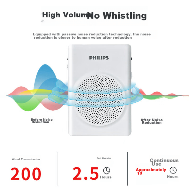 Усилитель PHILIPS SBM507 Little Bee Bluetooth для учителей с микрофоном, белый - изображение 2