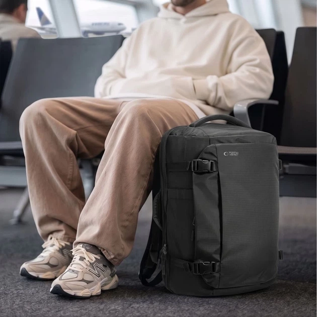 Рюкзак Tech-Protect Defender S70 Ryanair & Wizzair Travel Laptop Cabin 24L 40x30x20 Black (5906302324569) - зображення 13