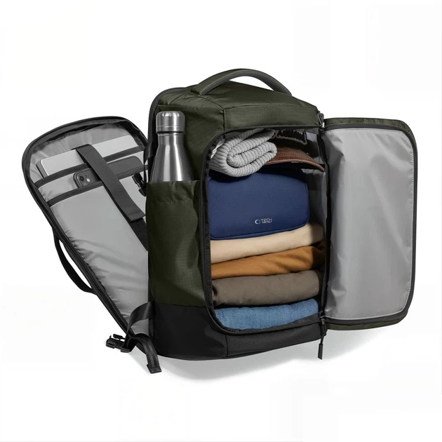 Рюкзак Tech-Protect Defender S70 Ryanair & Wizzair Travel Laptop Cabin 24L 40x30x20 Military Green (5906302324576) - изображение 4