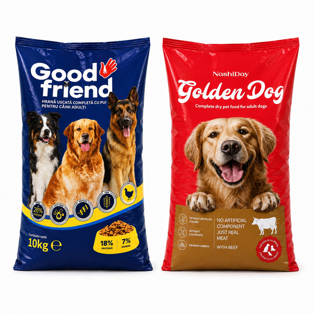 Набір кормів Good Friend 10 кг та Golden Dog 10 кг для дорослих собак усіх порід - Фото 1 Набір кормів Good Friend 10 кг та Golden Dog 10 кг для дорослих собак усіх порід - изображение 1