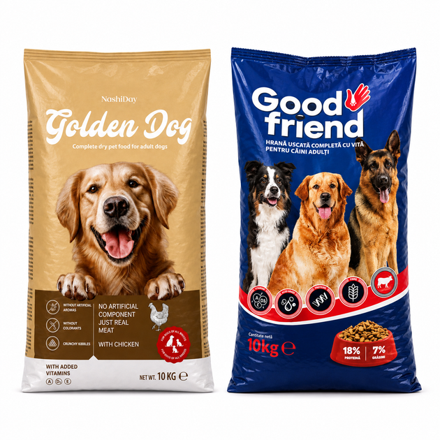 Набір кормів Golden Dog 10 кг та Good Friend 10 кг для дорослих собак усіх порід - Фото 1 Набір кормів Golden Dog 10 кг та Good Friend 10 кг для дорослих собак усіх порід - изображение 1