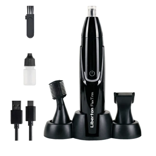 Тример Liberton LTR-7901, Black, для вух/носу/брів, насадки 3 шт, вологе очищення, живлення: мережа/акумулятор Li-ion - изображение 2