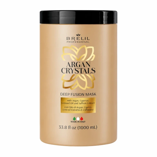 Маска BRELIL Professional Maschera Deep Nutrition Cristalli di Argan BIO TRAITEMENT для глибокого живлення волосся з олією арганії та алое 1000 мл - Фото 1 Маска BRELIL Professional Maschera Deep Nutrition Cristalli di Argan BIO TRAITEMENT для глибокого живлення волосся з олією арганії та алое 1000 мл - изображение 1