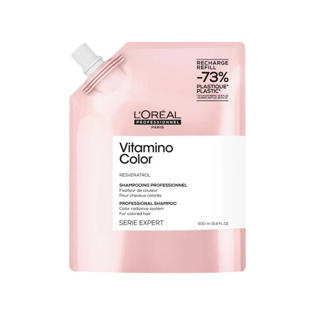 Шампунь L'Oreal Professionnel Serie Expert Vitamino Color Shampoo 500 мл (Refil) для захисту та збереження кольору фарбованого волосся - Фото 1 Шампунь L'Oreal Professionnel Serie Expert Vitamino Color Shampoo 500 мл (Refil) для захисту та збереження кольору фарбованого волосся - зображення 1
