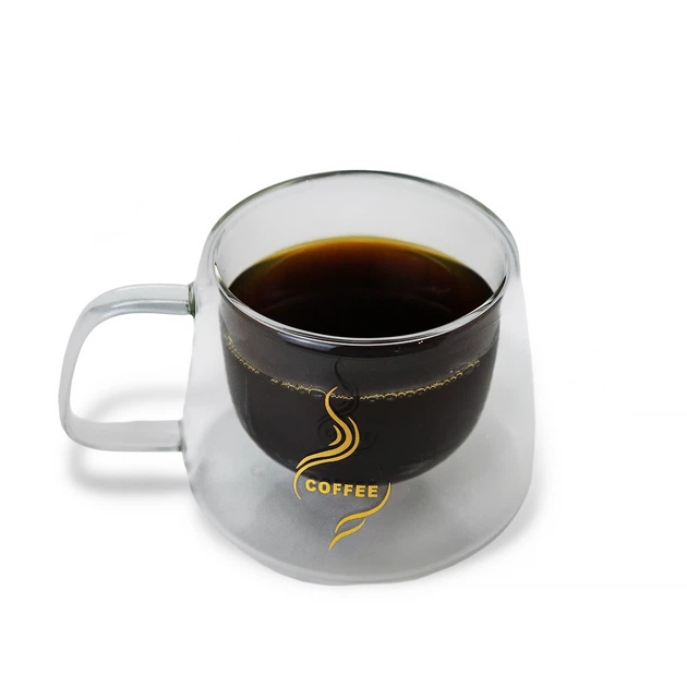 Стеклянная кофейная чашка с двойным дном Kaktus Coffee прозрачный 180 мл - изображение 4