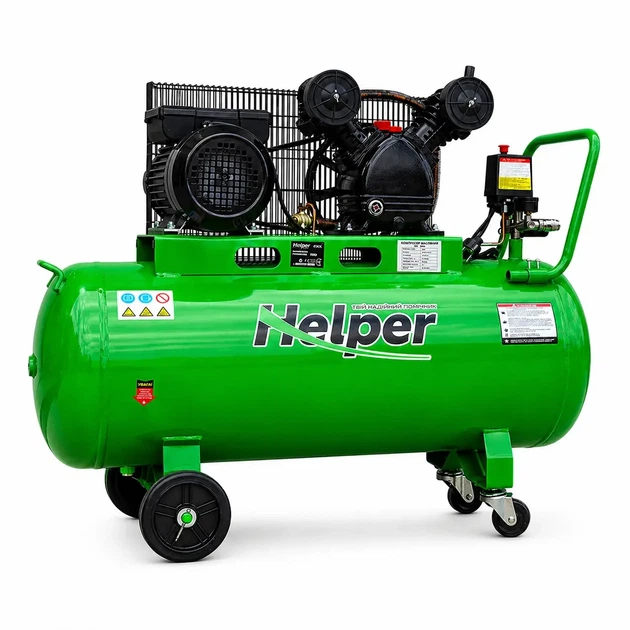 Масляний повітряний компресор Helper HP - 1093 100 л 10 бар 350 л/хв поршневий для гаража СТО майстерні електричний для фарбування підкачки шин пневмоінструменту універсальний компактний продуктивний - Фото 3 Масляний повітряний компресор Helper HP - 1093 100 л 10 бар 350 л/хв поршневий для гаража СТО майстерні електричний для фарбування підкачки шин пневмоінструменту універсальний компактний продуктивний - зображення 3