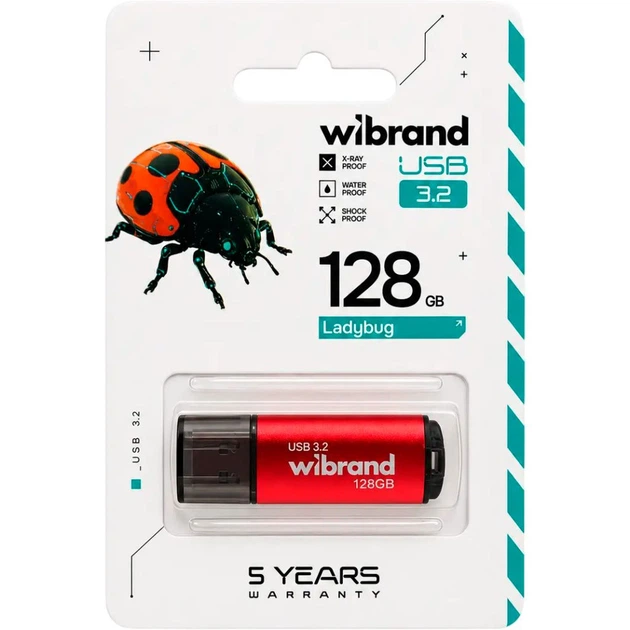 USB флеш накопитель Wibrand 128GB Ladybug Red USB 3.2 (WI3.2/LB128P10S) - Фото 5 USB флеш накопитель Wibrand 128GB Ladybug Red USB 3.2 (WI3.2/LB128P10S) - изображение 5