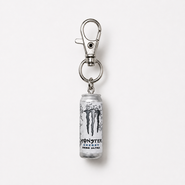 Брелок Monster Energy Zero Ultra белый, мини банка энергетика, брелок энергетик Монстер - Фото 4 Брелок Monster Energy Zero Ultra белый, мини банка энергетика, брелок энергетик Монстер - изображение 4