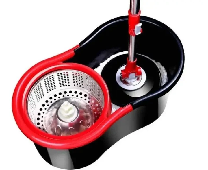Швабра с ведром и автоматической отжимом Spin Mop 360 10 л Черная - изображение 4