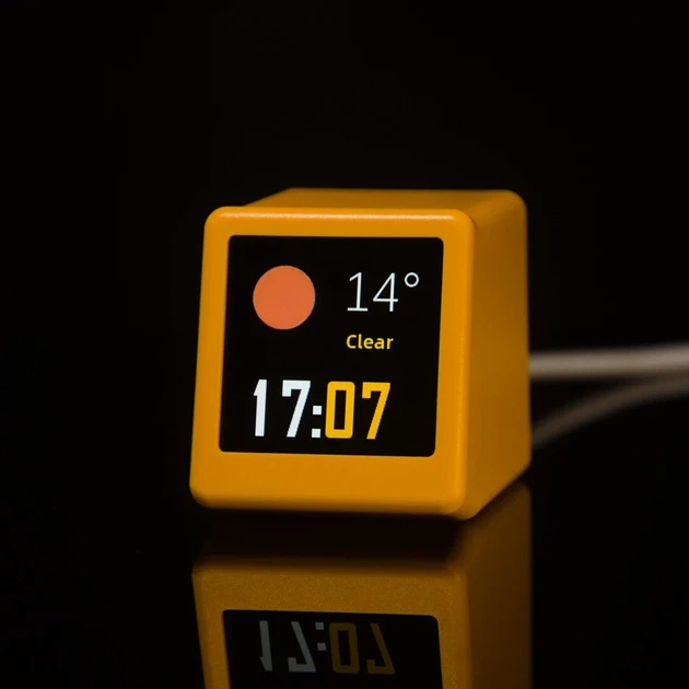 Часы-метеостанция GeekMagic SmallTV-Ultra с IPS-дисплеем и Wi-Fi Yellow (3_08634) - изображение 6